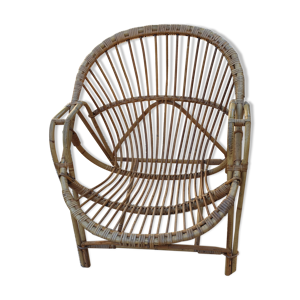 Fauteuil rotin 1960