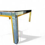 Renato Zevi Chrome and Gold Coffee Table, Italy, 1970s