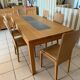 Solid oak table and genuine granite + 6 matching chairs