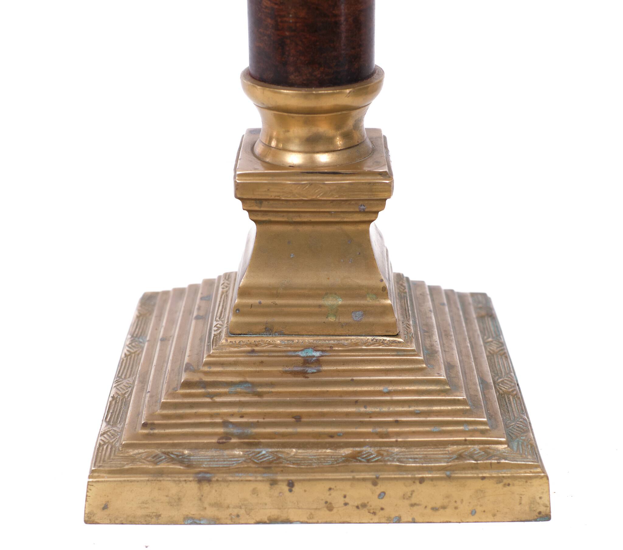 Set brass column table lamps 1970s de knudt belgium