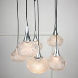 Vintage Italian Crystal and Chrome Chandelier, 70s