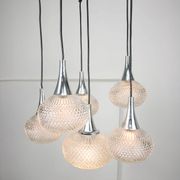 Vintage Italian Crystal and Chrome Chandelier, 70s