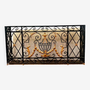 20th century wrought and gilded iron console