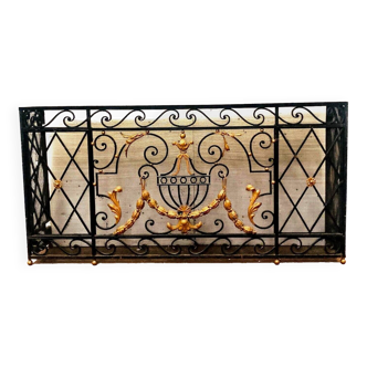 20th century wrought and gilded iron console