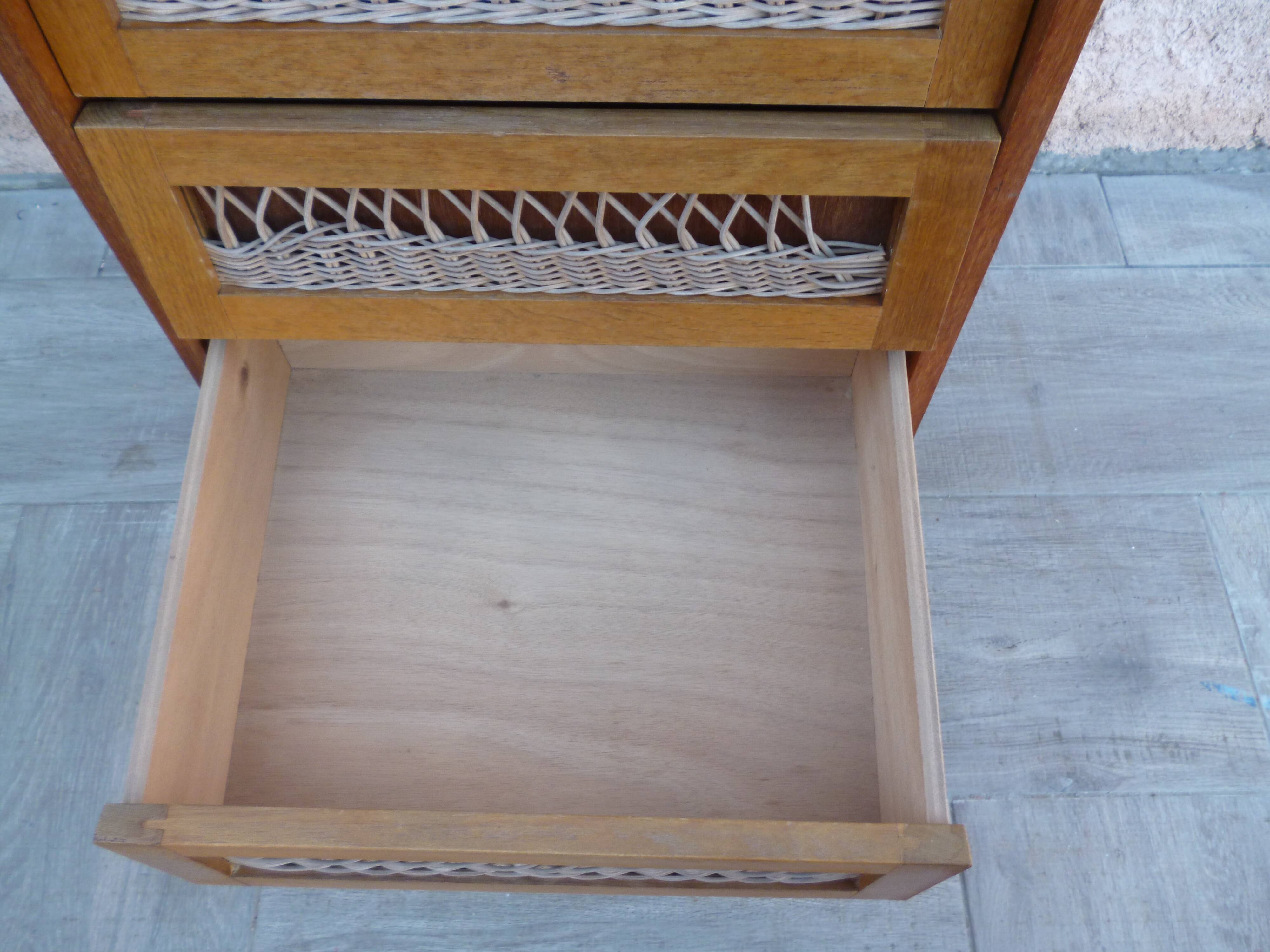 Vintage rattan weekly dresser