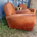 Pair of vintage club armchairs