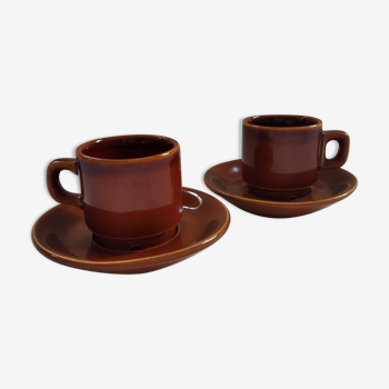 Deux tasses à café de bistro 1970