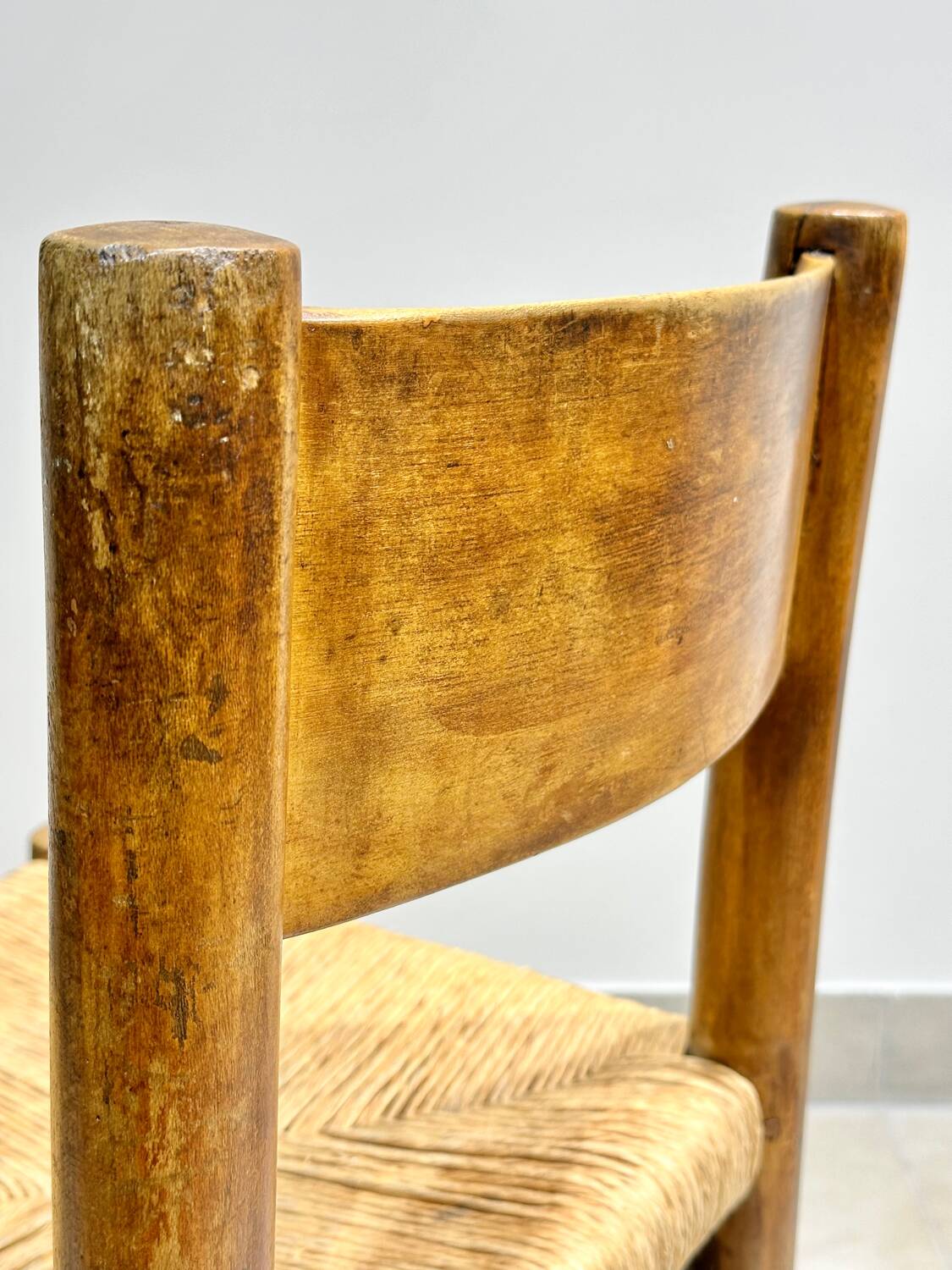 Set of 2 Charlotte Perriand Meribel chairs, in ash, circa 1950, original edition