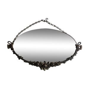 Miroir en bronze a fleurs - 102