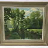 A. Ledieu – Oil on canvas "Bassin d'Hermes"