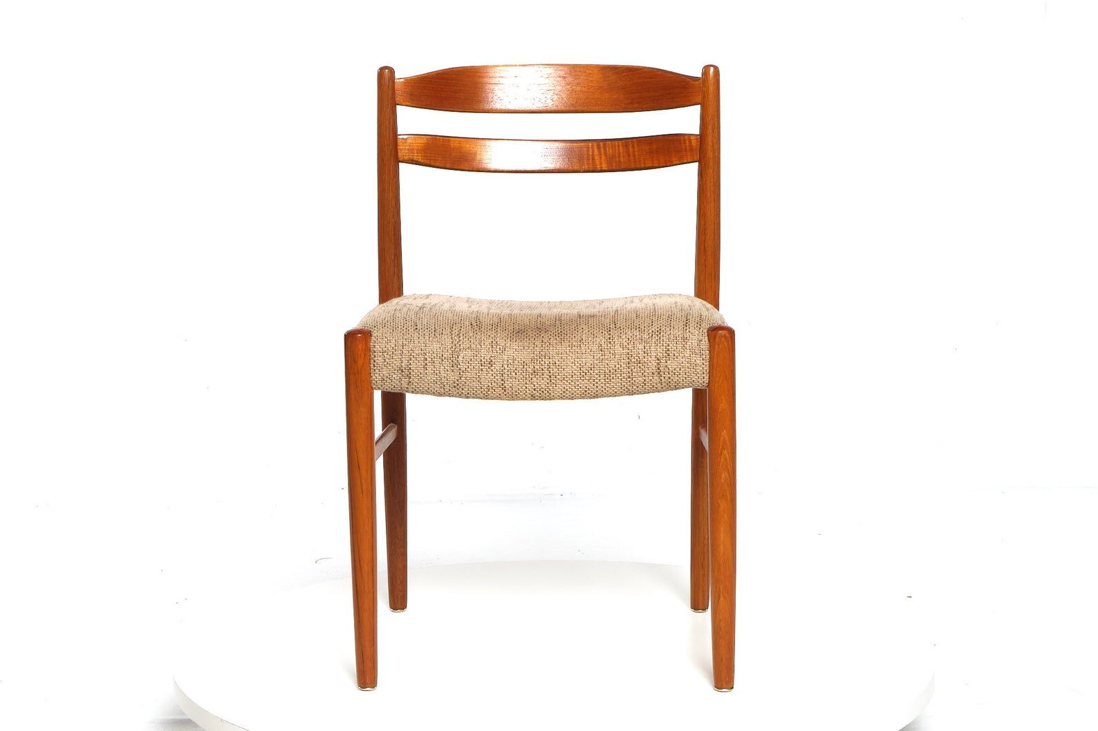 Lot of 6 padded teak dining chairs