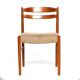 Lot of 6 padded teak dining chairs