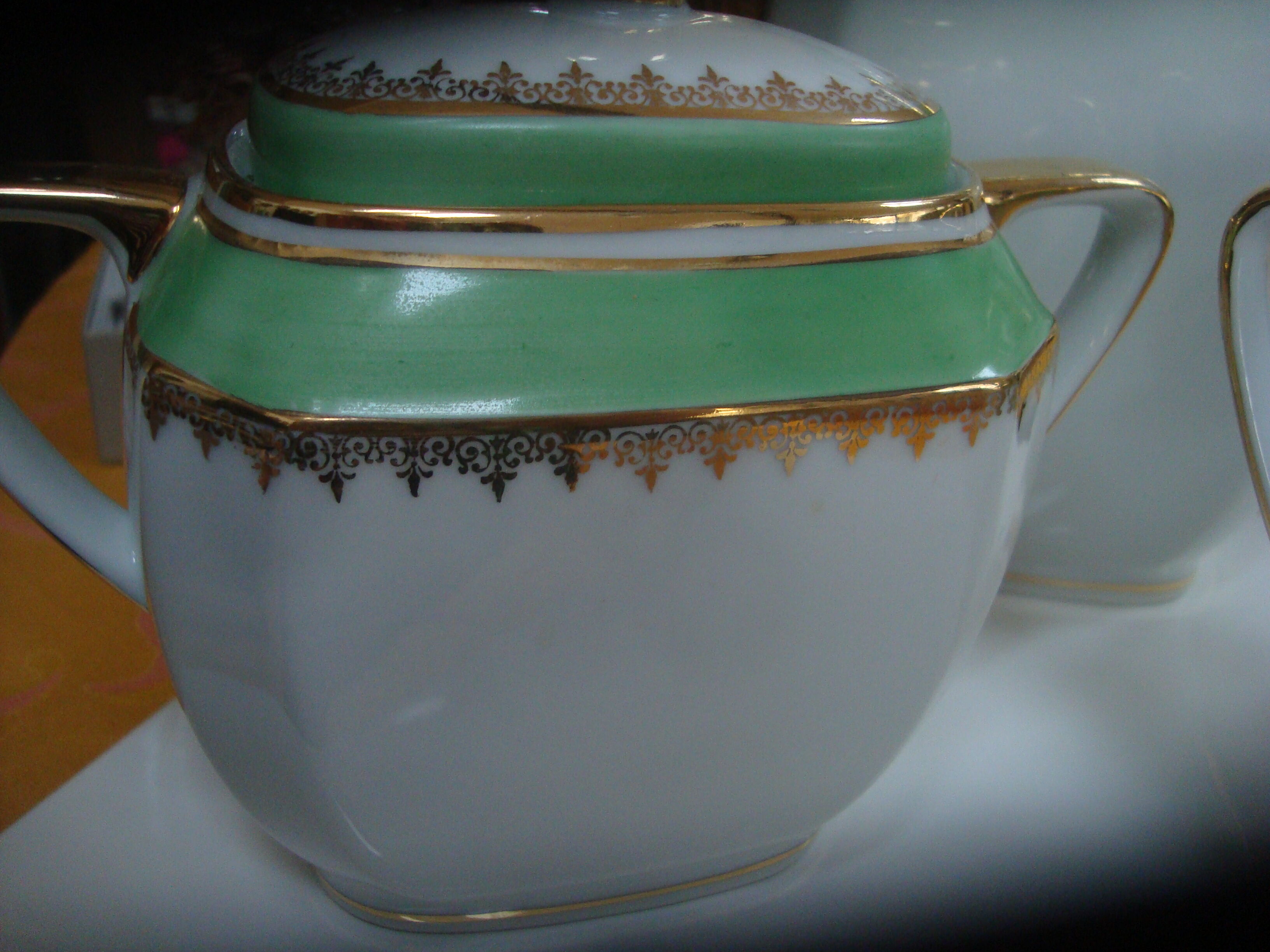 Green sugar bowl