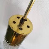 Brass and bubble glass pendant light by veb narva, 1970s