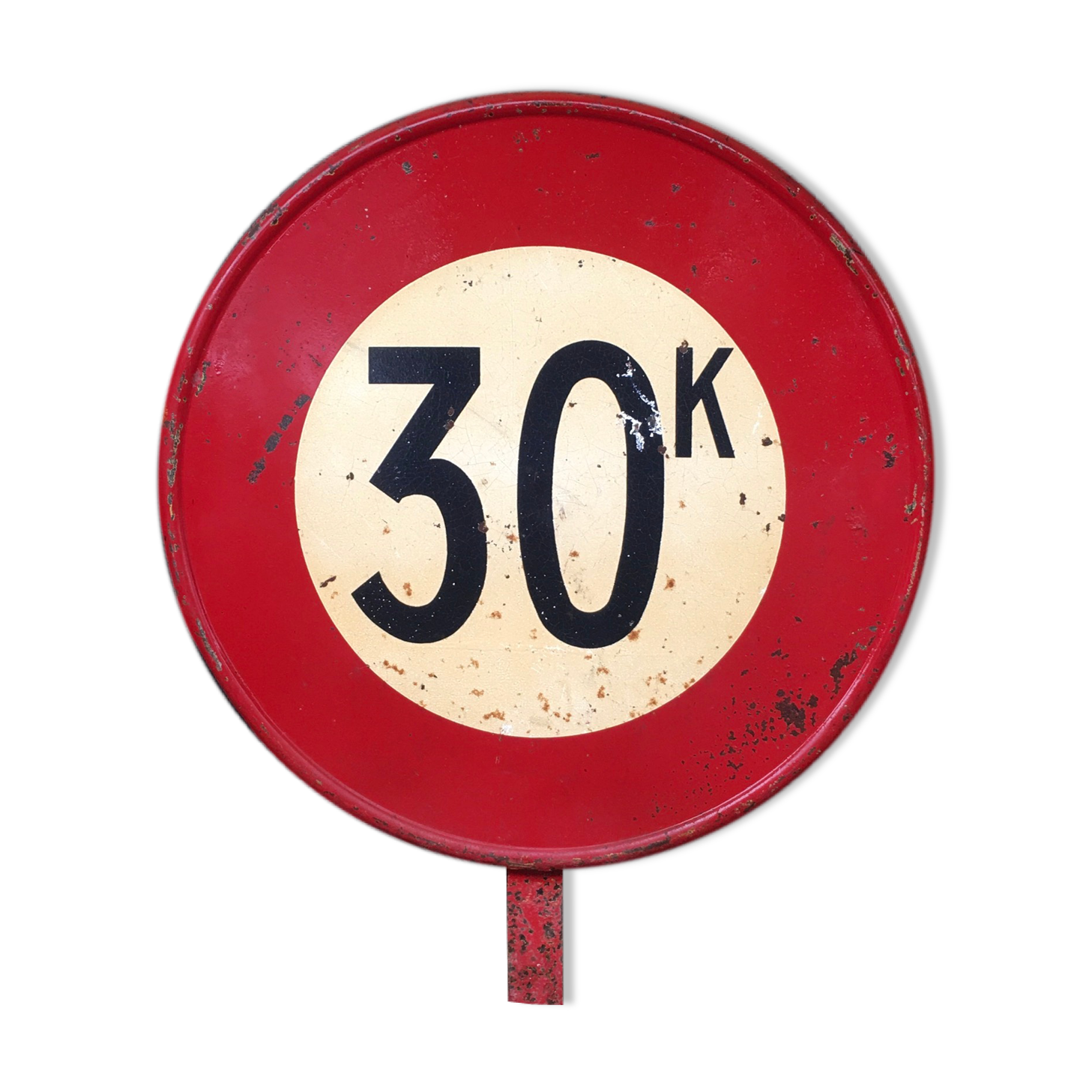 Road sign painted "30 km/h"