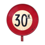 Road sign painted "30 km/h"
