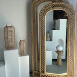 Rattan foot mirror with braces H:2m