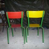 Set of 4 small school chairs