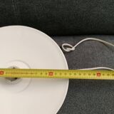 Vintage pendant light in enamelled metal and porcelain