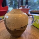 Small ovoid stoneware landscape vase
