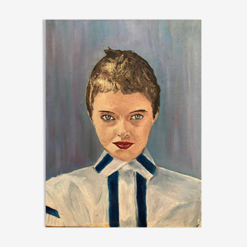 Portrait of a woman oil on hardboard 20th century