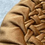 Vintage round cushion in pleated velvet