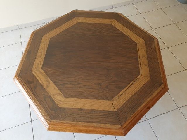 Octagonal oak coffee table