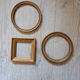 Set of 3 round frames and golden square