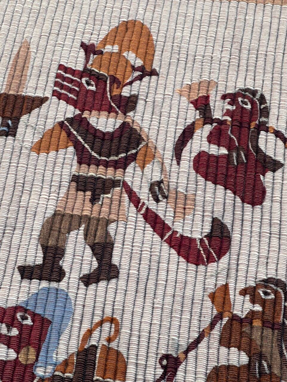 Belle tapisserie tribale péruvienne d'époque art déco