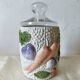 Old storage jar/sweet jar in majolica - vegetable decoration