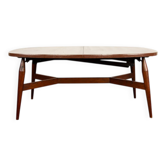 Table haute et basse Danoise en teck et bois laqué marron, modèle Smørrebrø