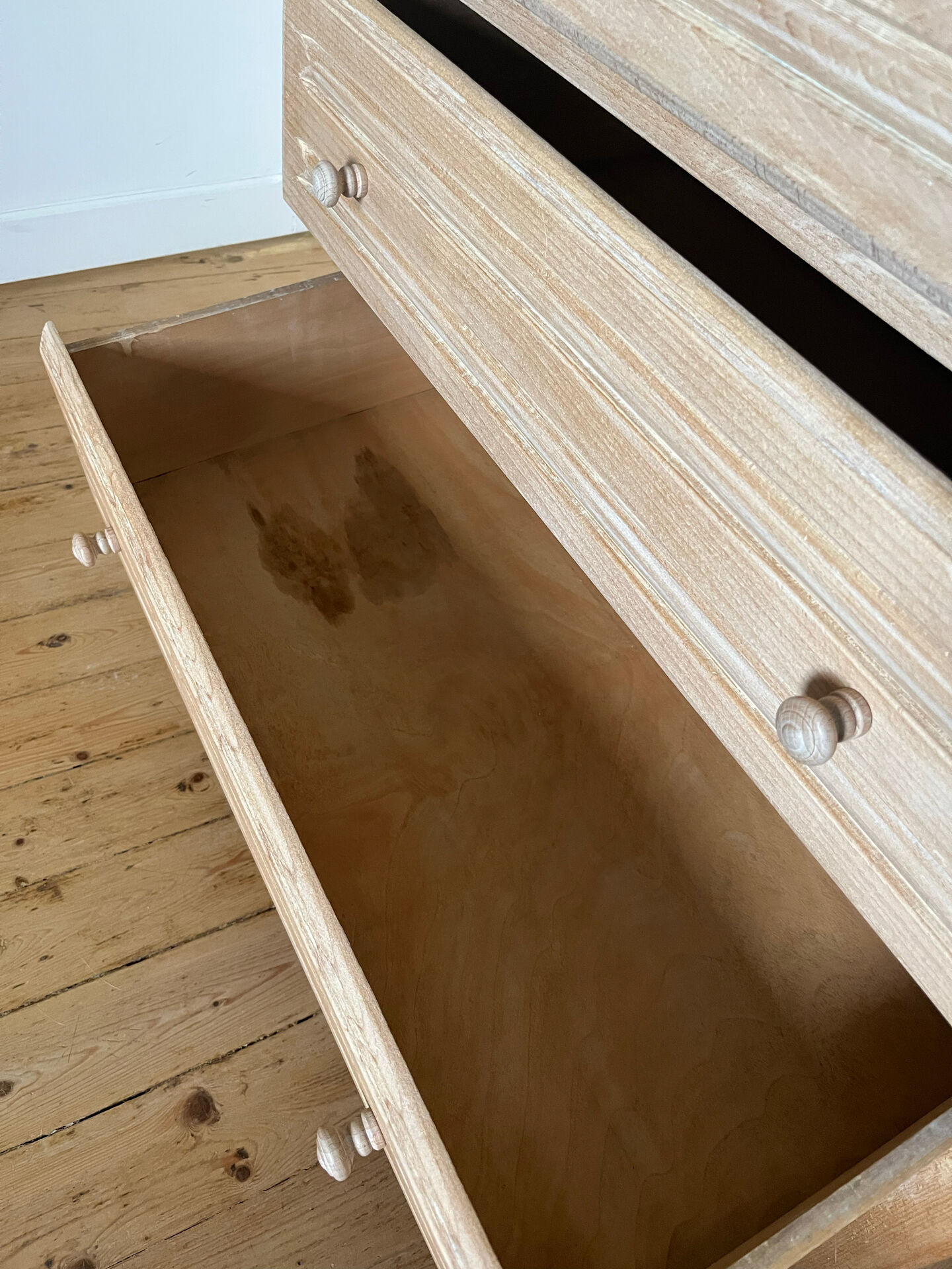 Vintage stripped solid pine chest of drawers