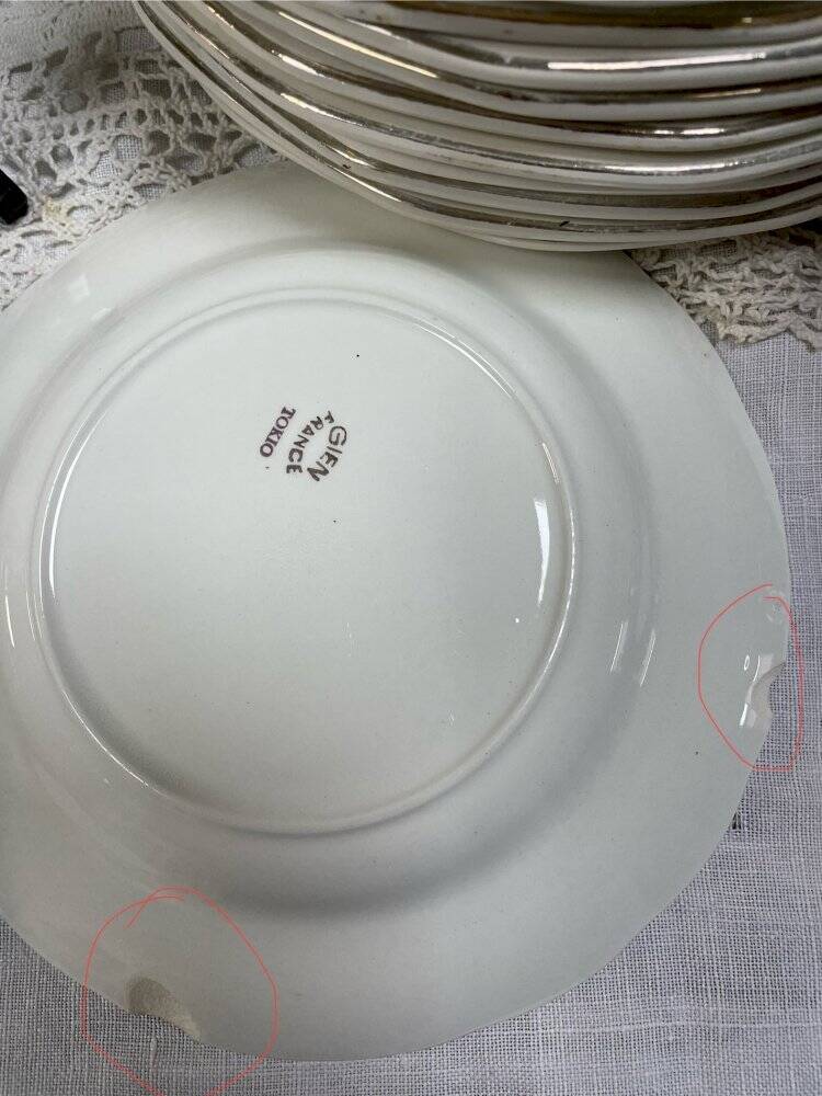Set of 4 dessert plates Gien model Tokio diameter 18.5 cm