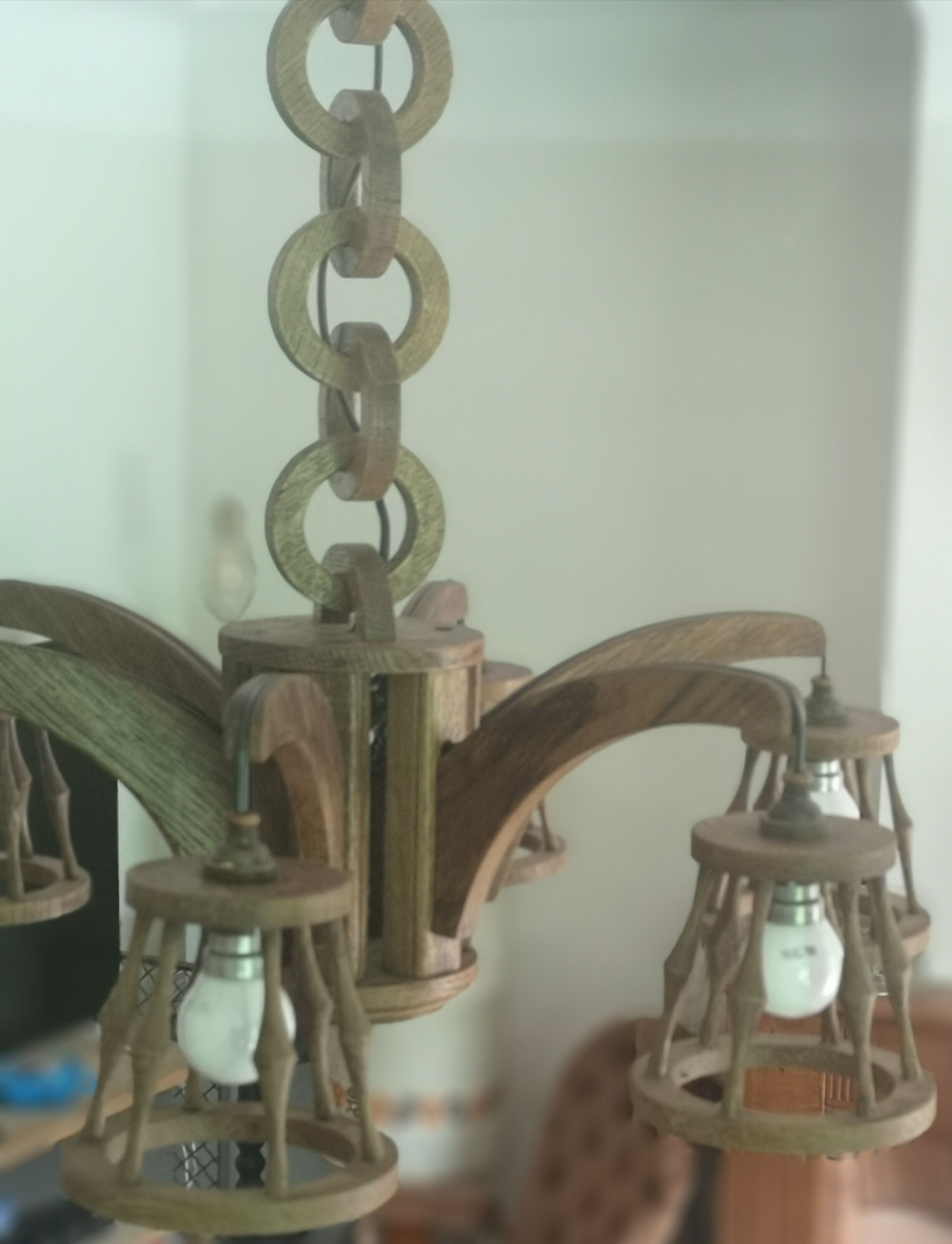 Wooden chandelier