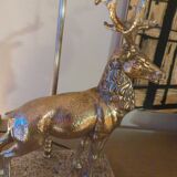 Vintage silvered bronze deer lamp