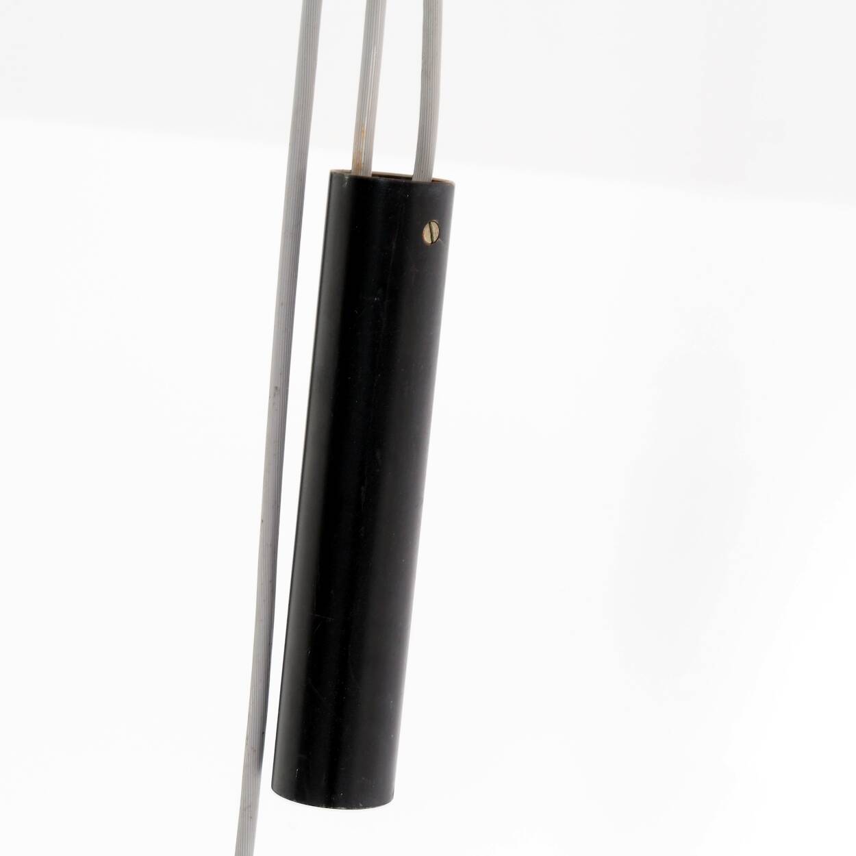 Rare, Height-Adjustable Black Metal Lamp from the 1950s