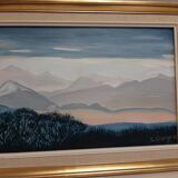 Oil on canvas " Mist on Lake Geneva and the Alps