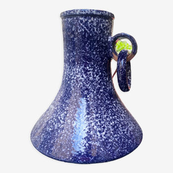 Blue and white terracotta vase