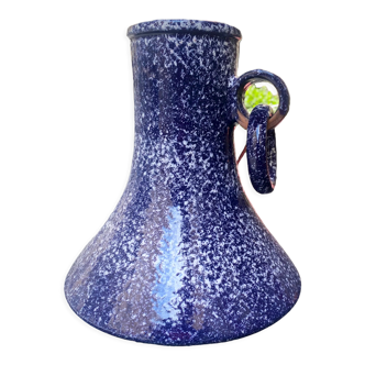 Blue and white terracotta vase