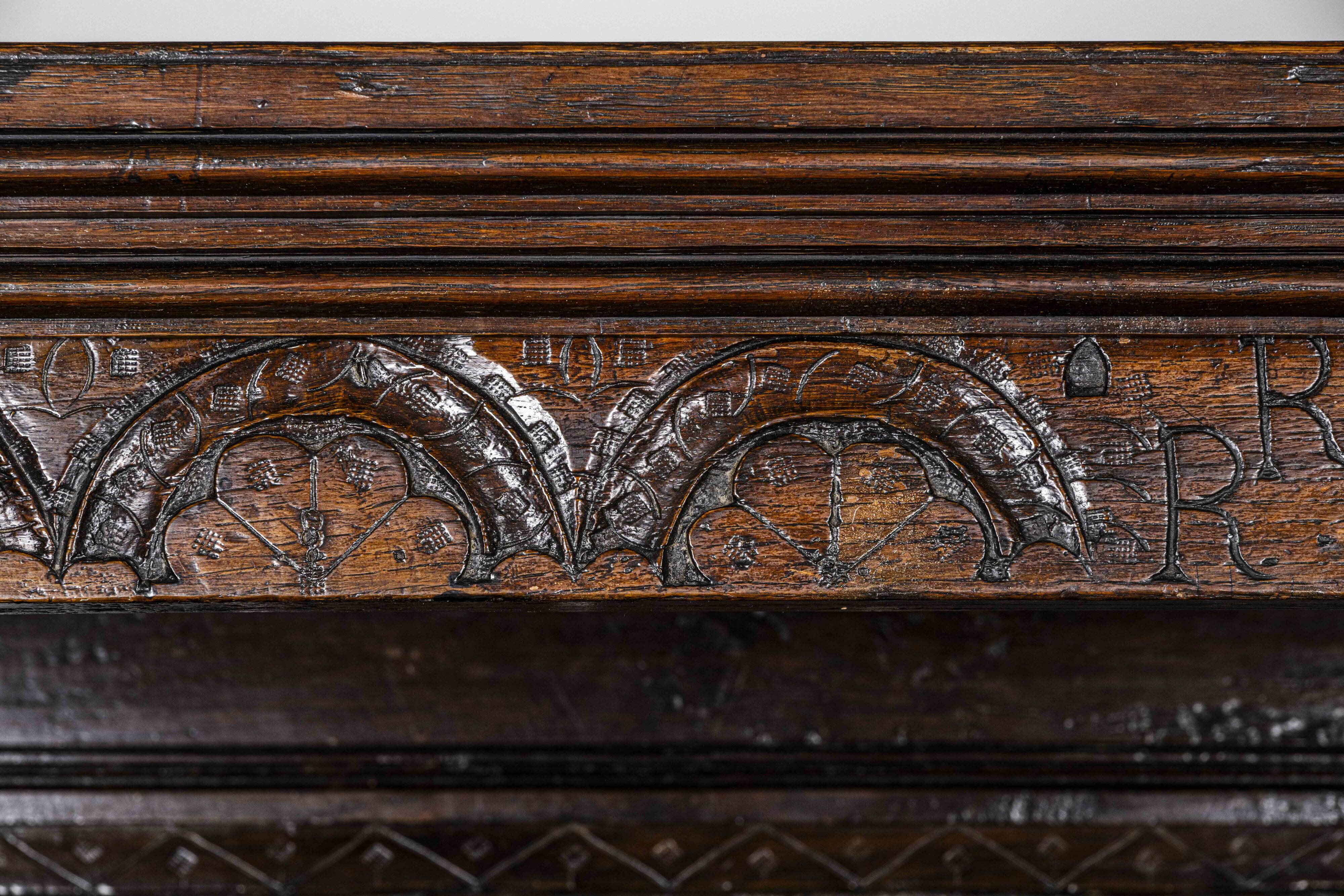 Charles II Oak Plaque, 1684, Set of 3