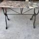 Table de bistrot marbre pied en fonte