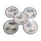 5 anciennes assiettes creuses Terre de fer rocaille faience pexonne