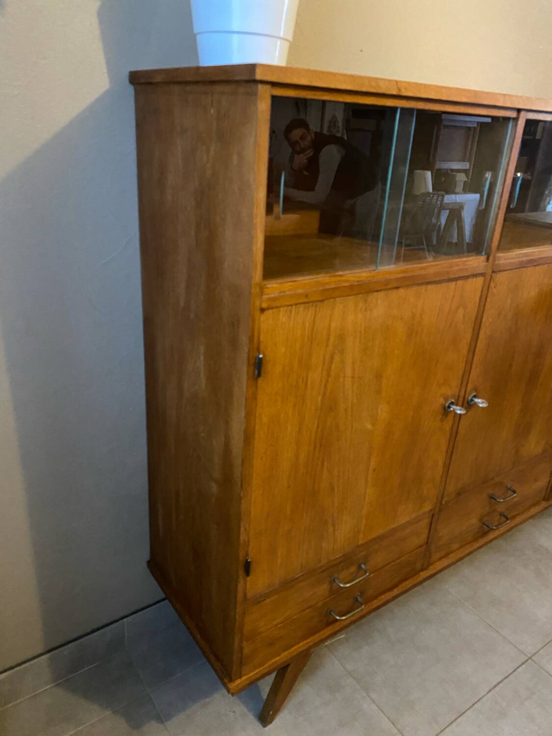 High oak sideboard, 1960s