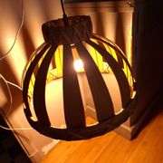 Scandinavian wooden slat suspension