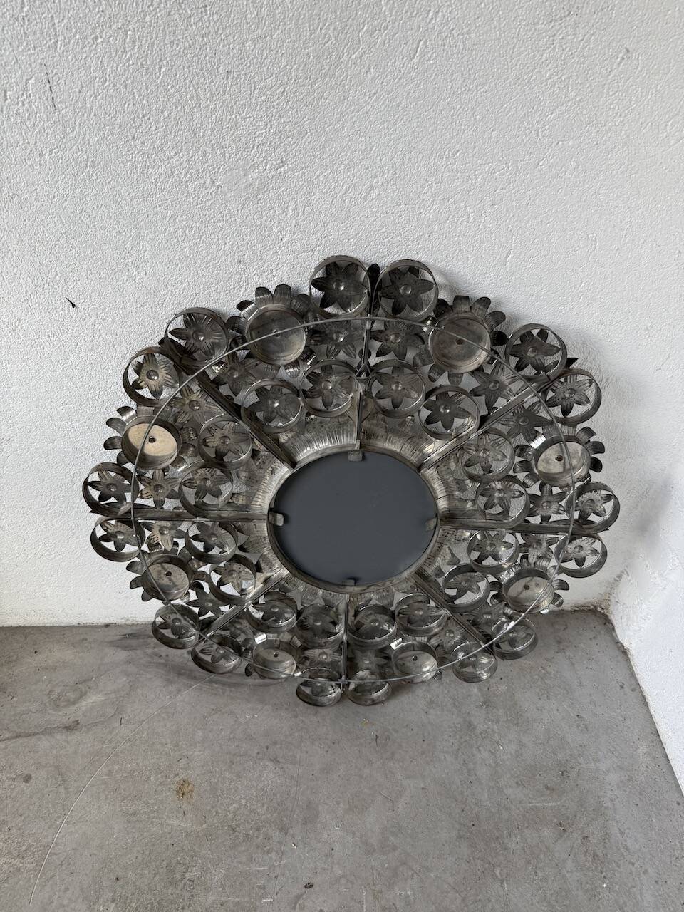Vintage Mexican metal large mirror