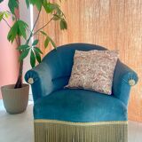 Fauteuil crapaud bleu