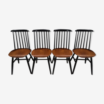 Suite de 4 chaises scandinave Fanett par IImari Tapiovaara 1960