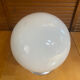 Vintage Ceiling Light Opaline White Ball + Aluminium Support 50s #E