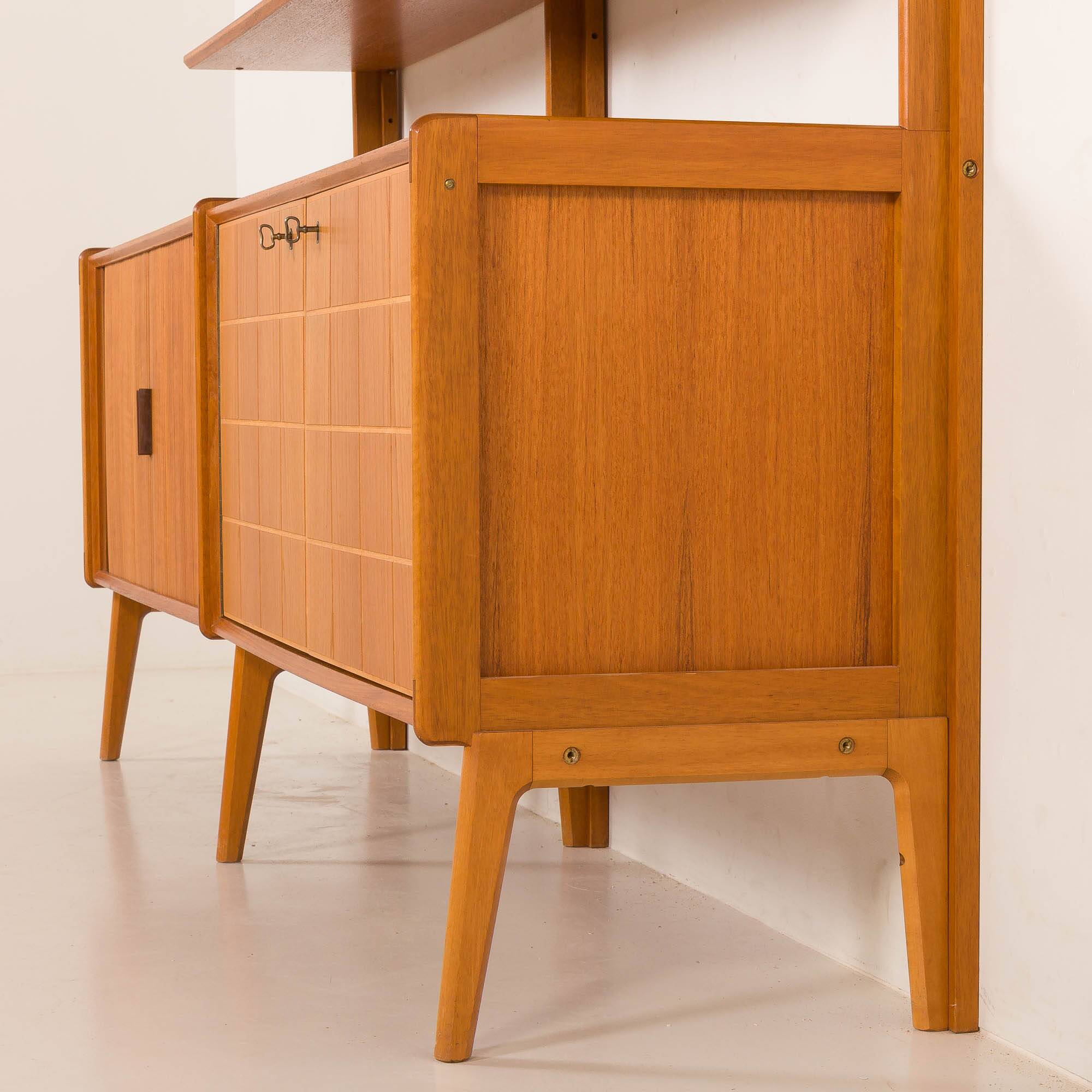 Fredrik A. Kayser teak free standing wall unit for Gustav Bahus, Norway 196