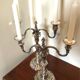 Pair of silver-plated metal candelabra in the Regency style